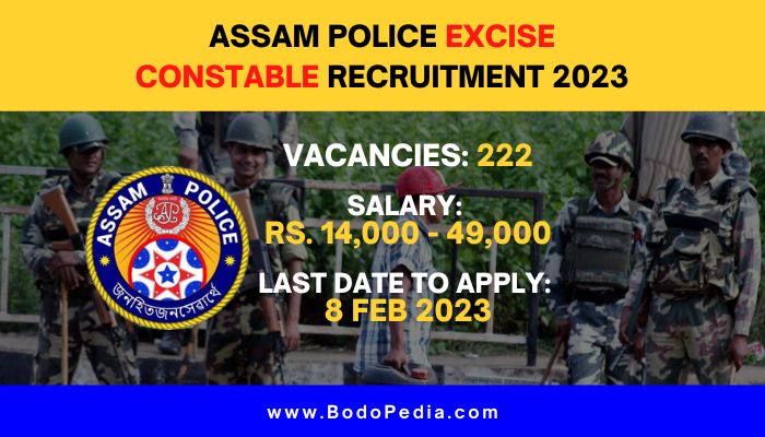 Assam Police Excise Constable Recruitment 2023