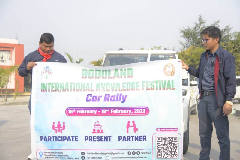 Bodoland International Knowledge Festival 2023 Car Rally Message