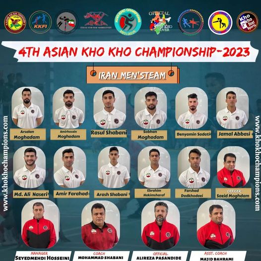 Iran Mens Team for Asian Kho Kho Championship 2023