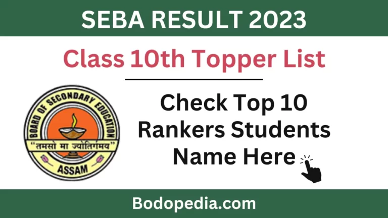 SEBA Board 10th Topper List 2023