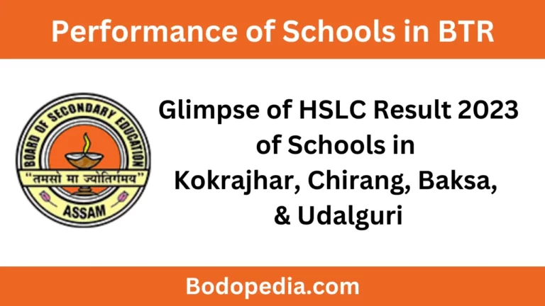 SEBA HSLC Result 2023 of Various Schools in Bodoland (BTR)