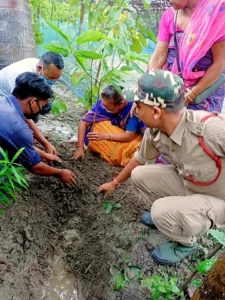 Pramila Rani Brahma Planting Tree on 5 June 2021