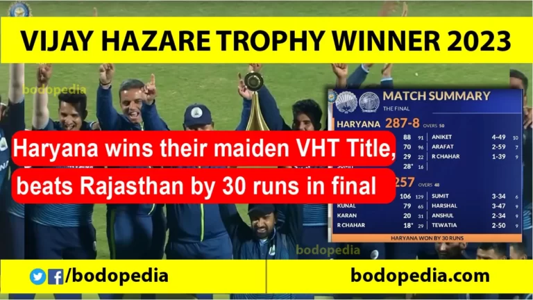 Haryana Vijay Hazare Trophy Winner 2023