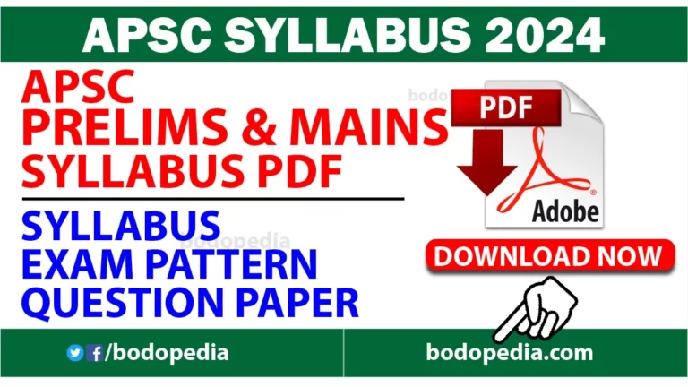 APSC Syllabus 2024
