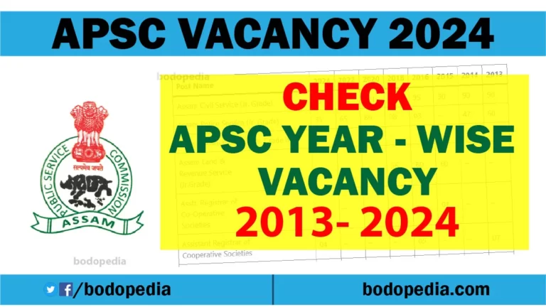APSC Year Wise Vacancy