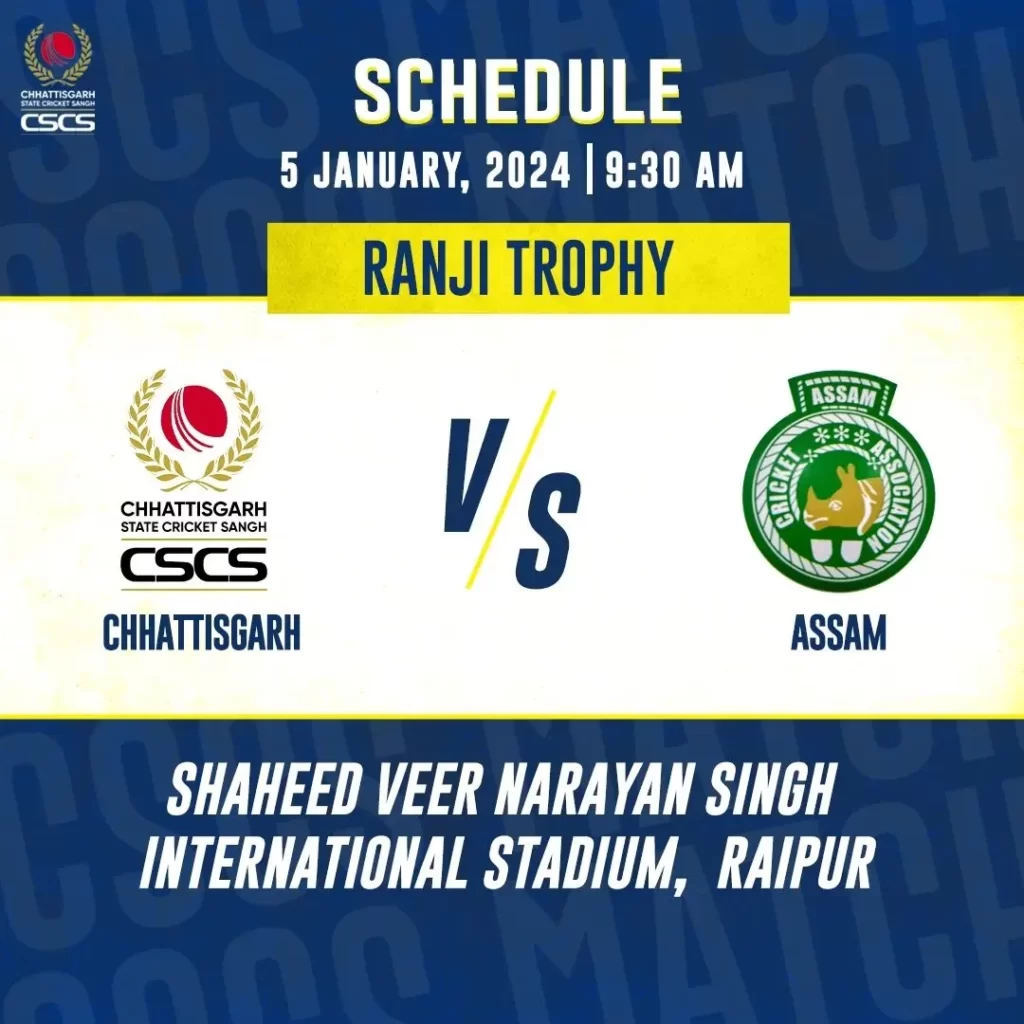 Chhattisgarh vs Assam Ranji Match 2024