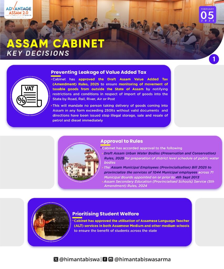 Assam Cabinet Meeting 5 Feb 2025