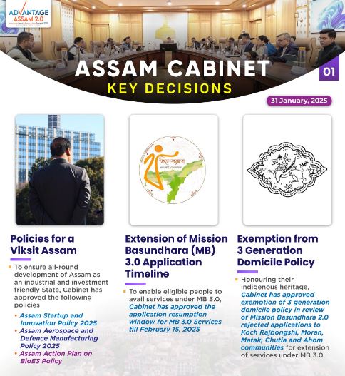 Assam cabinet key decision 31 Jan 2025